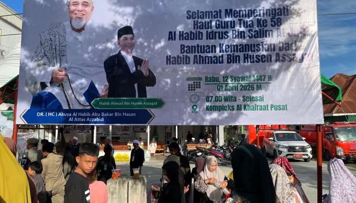 Haul Ke 58 Guru Tua di Palu, Ahmad Assagaf dan Majelis Yayasan Abubakar Bangun Posko Kemanusiaan