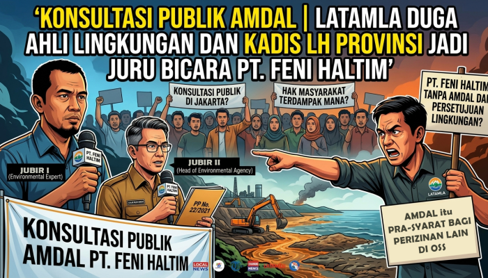 Konsultasi Publik AMDAL | LATAMLA Duga Ahli Lingkungan dan Kadis LH Provinsi Jadi Juru Bicara PT. Feni Haltim